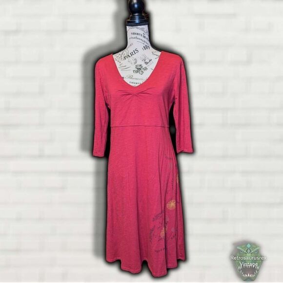 TOAD & Co Horny Toad Rosalinda Fit & Flare Dress in Cranberry Wildflower Print, - Picture 6 of 7